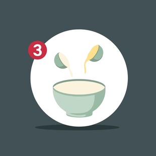 第三步倒入食材到碗中