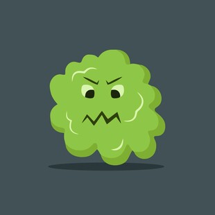 愤怒的绿色卡通蔬菜