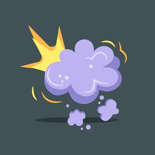 紫色云朵爆炸特效图