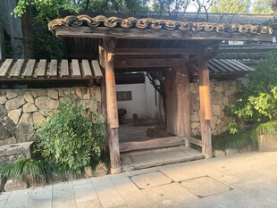 古风传统木质庭院门