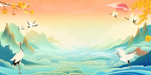 中国风山水背景