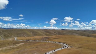 广袤荒原上的蜿蜒河流