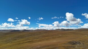 广袤草原上的蓝天白云