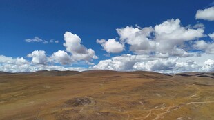 广袤草原上的蓝天白云