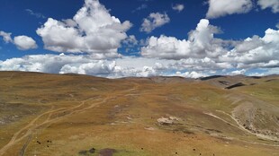 广袤草原上的蓝天白云