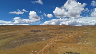 广袤草原上的蓝天白云