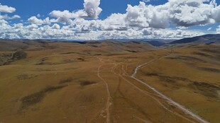 广袤荒原中的蜿蜒道路