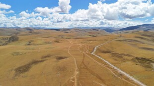 广袤荒原中的蜿蜒道路