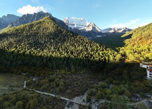 山间美景阳光照耀山林