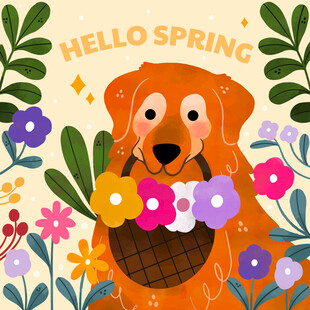 春日萌犬献花
