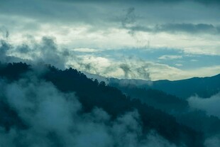 云海中的山峦美景