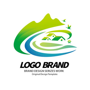 山水间旅游城市民宿标志logo