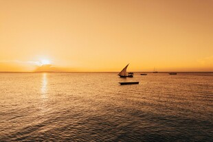 海上落日