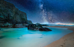 海滩星空夜景