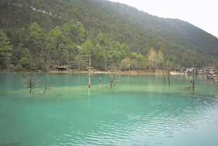 碧绿湖水