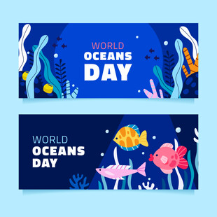 海洋日主题横幅设计