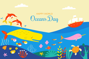 海洋日海底欢乐场景