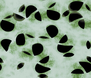 绿色背景黑色叶片图案