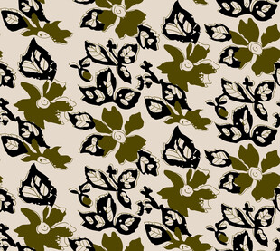 花卉蝴蝶图案的精美织物