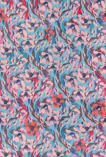 多彩花卉图案纹理背景