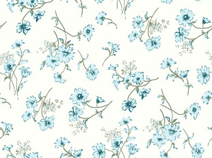 蓝白花卉图案 清新雅致