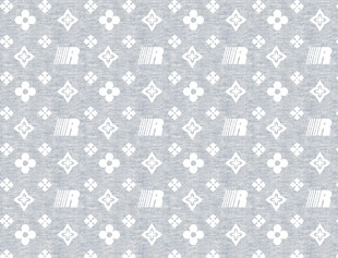 浅蓝色印花布料图案展示 星花 