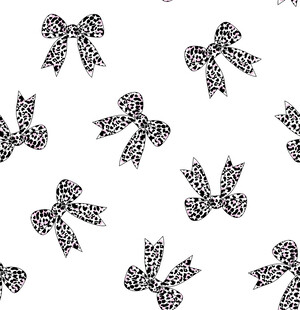 黑白豹纹蝴蝶结图案设计素材