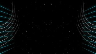蓝绿线条环绕黑色背景