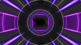 炫彩科幻风圆形霓虹图案