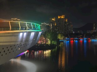 城市夜景桥梁灯光秀