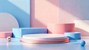 清新展台背景 多展台