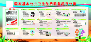基本公共卫生免费服务项目宣传栏
