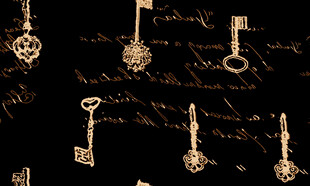 复古风格金色钥匙图案