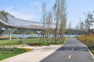 北京朝阳坝河景观滨水景观道路