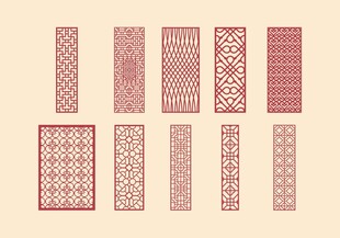 中式镂空雕花隔断