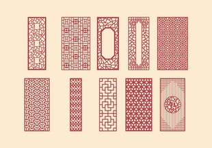 中式镂空雕花隔断