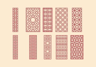 中式镂空雕花隔断