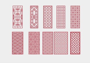 中式镂空雕花隔断