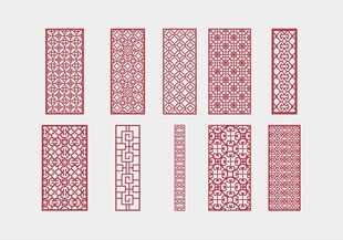 中式镂空雕花隔断