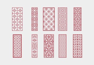 中式镂空雕花隔断