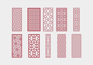 中式镂空雕花隔断