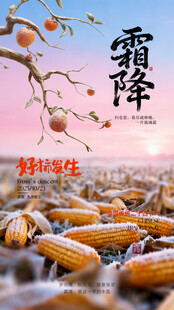 霜降节气手机海报