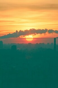 城市日出美景