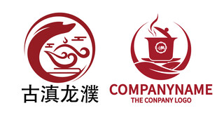 古风龙主题茶叶茶楼标志设计