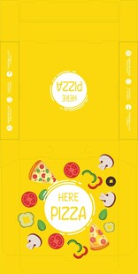披萨盒 包装设计展开图
