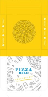 披萨盒 包装设计展开图