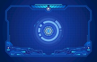 科技感蓝色圆形界面背景