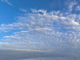 蓝天飘絮状白云
