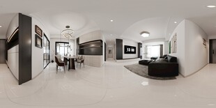 现代简约客厅室内360度全景图