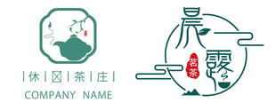 中式复古风茶叶茶楼企业标识设计